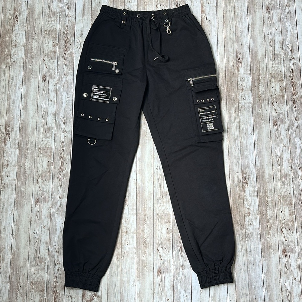 Maniere De Voir Black Cargo Joggers - Picture 2 of 16